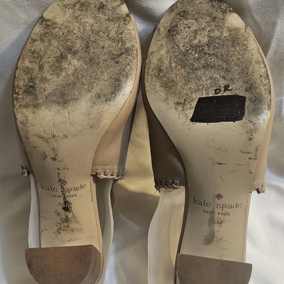Kate Spade New York Orelene Taupe Block Heel Sandals Womens Sz 8.5M - Picture 4 of 9